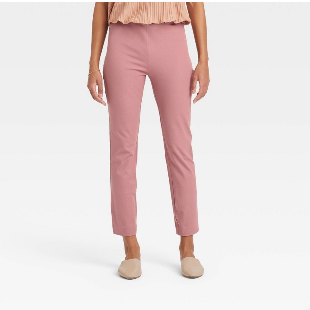High-Rise Slim Fit Ankle Pants
